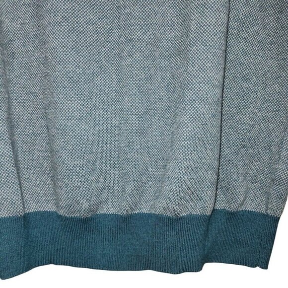 Joseph Mens Pullover Cotton And Cashmere Blend Sweater Elbow Patches Blue Gray L - Picture 8 of 11
